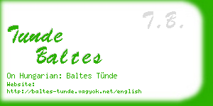 tunde baltes business card